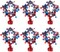 6 Pack 4th of July Table Centerpieces - Metallic Patriotic Star Decorations - Red White and Blue Glitter Foil Table Decor for Independence Day, Memorial Day, and USA Party Supplies